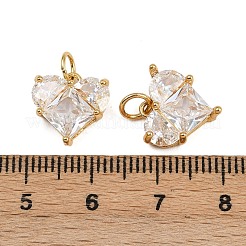Brass Micro Pave Cubic Zirconia Pendants&nbsp;KK-D424-07G