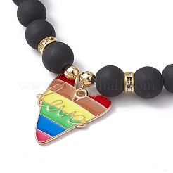 2Pcs 2 Style Synthetic Hematite & Glass Round Beaded Stretch Bracelets Set&nbsp;BJEW-JB10050-03