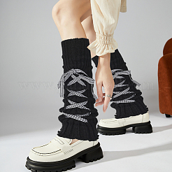 Bowknot Polycotton Leg Sleeves&nbsp;AJEW-WH20042-84D
