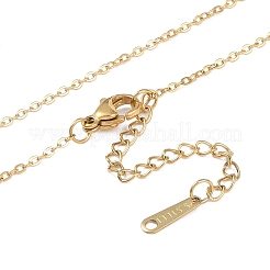 Ion Plating(IP) Initial Letter 304 Stainless Steel Pendant Necklaces&nbsp;NJEW-M199-01G-W