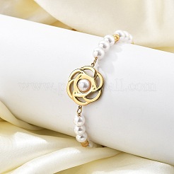 Ion Plating(IP) 304 Stainless Steel Link Bracelets for Women&nbsp;BJEW-P345-07G