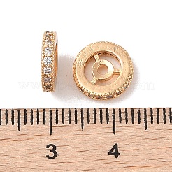 Brass Micro Pave Clear Cubic Zirconia Beads&nbsp;KK-B100-055A-G
