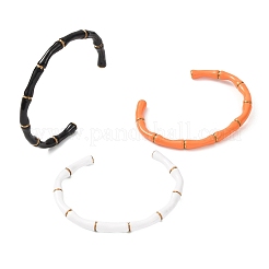 304 Stainless Steel Enamel Cuff Bangles for Women&nbsp;BJEW-G780-01G