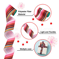2Rolls 2 Styles Stripe Pattern Printed Polyester Grosgrain Ribbon&nbsp;OCOR-TA0001-37O