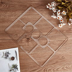 Rectangle 9 Pocket Acrylic Tray Router Templates for Woodworking&nbsp;FIND-WH0420-59