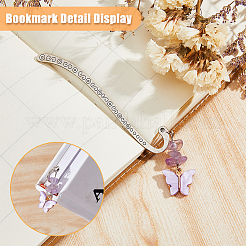 4Pcs 4 Style Acrylic Butterfly Pendant Bookmarks with Natural Gemstone Chips&nbsp;AJEW-PH01475
