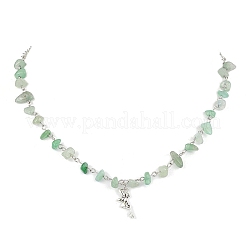 Natural Green Aventurine Chip Beads Necklaces for Women&nbsp;NJEW-JN04804