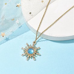 Alloy Resin Sun Pendant Necklaces&nbsp;NJEW-JN04816