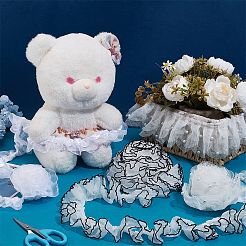 3 Styles Polyester Pleated Satin Pleated Lace Ribbon&nbsp;OCOR-PH0006-60