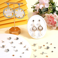 160Pcs 8 Style Alloy Crystal Rhinestone Stud Earring Finding&nbsp;ALRI-SP0001-02