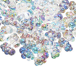 50Pcs UV Plating Transparent Acrylic Beads&nbsp;OACR-GO0001-07