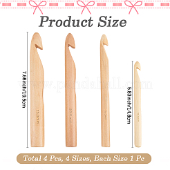 4Pcs 4 Styles Bamboo Crochet Hooks&nbsp;DIY-CL0002-62B