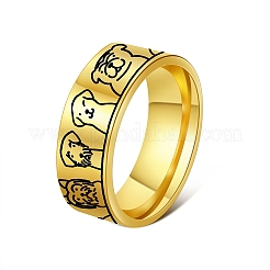 304 Stainless Steel Dog Pattern Finger Rings&nbsp;WGEC5FF-01