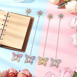 4Pcs Butterfly Sun Acrylic & Alloy Resin Charm Bookmark&nbsp;AJEW-JK00382
