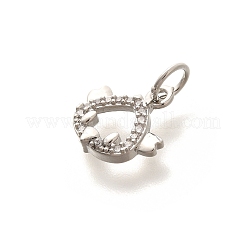 Rack Plating Brass Micro Pave Cubic Zirconia Pendants&nbsp;KK-H508-28P-11