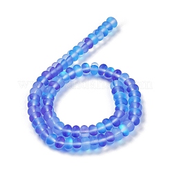 Frosted Transparent Glass Beads Strands&nbsp;X-FGLA-M002-01E