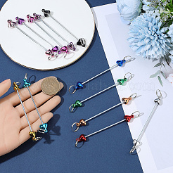 24Pcs 12 Colors Stainless Steel Beadable Keychain Bar for Jewelry Making DIY Crafts&nbsp;AJEW-SC0031-54B