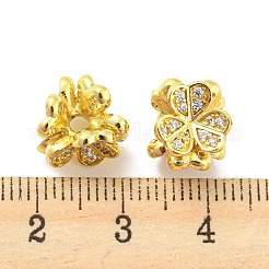 Brass Pave Clear Cubic Zirconia Beads&nbsp;KK-P243-07G