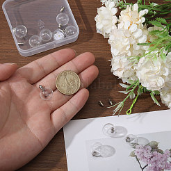 10Pcs Screwable Alloy Transparent Glass Pendants&nbsp;GLAA-CA0001-61