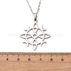 304 Stainless Steel Sun Moon Symbol Cutout Pendant Cable Chain Necklaces for Men Women&nbsp;NJEW-K308-07P