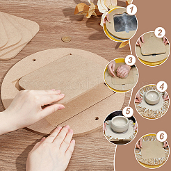 Medium Density Fiberboard (MDF) Portable Clay Wedging Board with Built&nbsp;AJEW-PH0006-65C