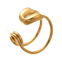 304 Stainless Steel Open Cuff Rings for Women&nbsp;LS-RJEW-A054-01G