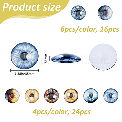 32Pcs 8 Colors Glass Cabochons&nbsp;GLAA-FH0001-92