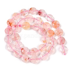 Natural Red Hematoid Quartz/Ferruginous Quartz Beads Strands&nbsp;G-C116-A17-01
