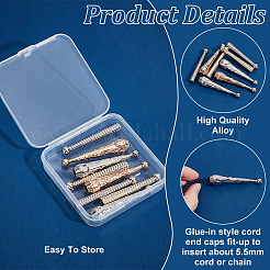 8Pcs 4 Style Alloy Cord Ends&nbsp;FIND-ME0001-09