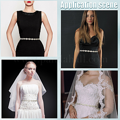 Metal Full Crystal Rhinestone Horse Eye Bridal Waist Belts for Wedding Dress&nbsp;AJEW-WH20080-65B-S
