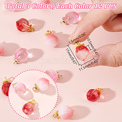 36Pcs 3 Colors Glass Pendants&nbsp;GLAA-GA0001-95