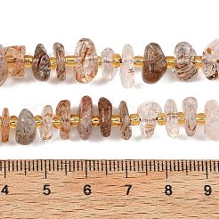 Natural Black Gold Rutilated Quartz Beads Strands&nbsp;G-F821-B04-01