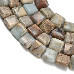 Natural Aqua Terra Jasper Beads Strands&nbsp;G-Z110-H01-10x10mm