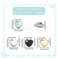 120Pcs 4 Colors 304 Stainless Steel Charms&nbsp;STAS-SC00008-85