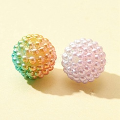 50Pcs 5 Colors Imitation Pearl Acrylic Beads&nbsp;OACR-FS0001-18