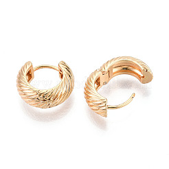 Brass Twist Hoop Earrings&nbsp;EJEW-T048-40G
