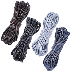4Pcs 4 Colors Braided Round Waxed Polyester Cords&nbsp;YC-CL0001-04