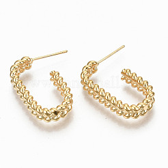 Brass Half Hoop Earrings&nbsp;KK-R117-018-NF