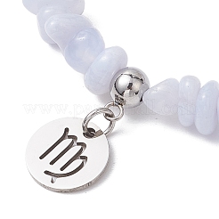 Natural Blue Lace Agate Chip Beaded Stretch Bracelets&nbsp;BJEW-JB11133-08