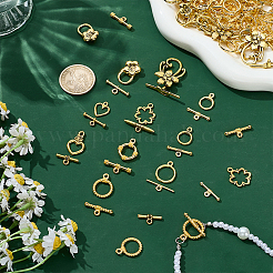 100 Sets 10 Styles Tibetan Style Toggle Clasps&nbsp;FIND-WR0011-86AG