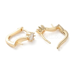 Brass Glass Hoop Earrings Finding&nbsp;EJEW-C121-14G