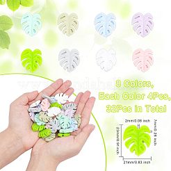 32Pcs 8 Colors Food Grade Eco-Friendly Silicone Focal Beads&nbsp;FIND-CA0006-70