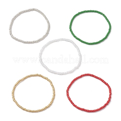 5Pcs 5 Colors Glass Seed Beads Stretch Bracelets for Men Women&nbsp;BJEW-JB12410