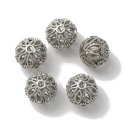 Rack Plating Brass Micro Pave Cubic Zirconia Beads&nbsp;KK-C020-03P