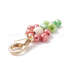 Glass Seed Beaded Flower Pendant Decorations&nbsp;HJEW-JM00729