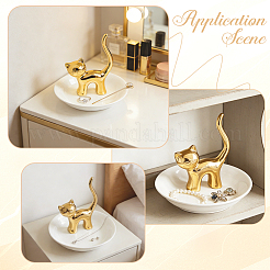 1Pc Cat Shape Ceramic Jewelry Decorative Plates&nbsp;ODIS-BBC0001-11A