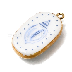Fruit & Floral & Animals Printed Handmade Porcelain Pendants&nbsp;X-STAS-Z207-01G-01