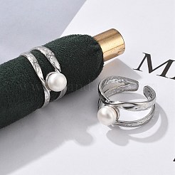 304 Stainless Steel Cuff Rings&nbsp;RJEW-S396-03P