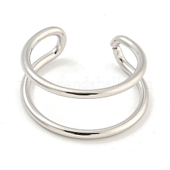Non-Tarnish 304 Stainless Steel Hollow Open Cuff Ring for Women&nbsp;RJEW-A043-12P