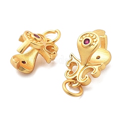 Brass Micro Pave Cubic Zirconia Pinch Bails&nbsp;KK-L222-003MG